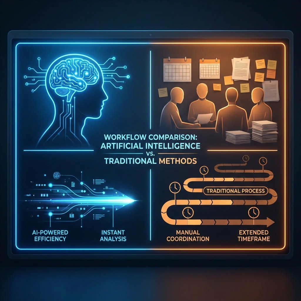 AI-assisted vs traditional development comparison